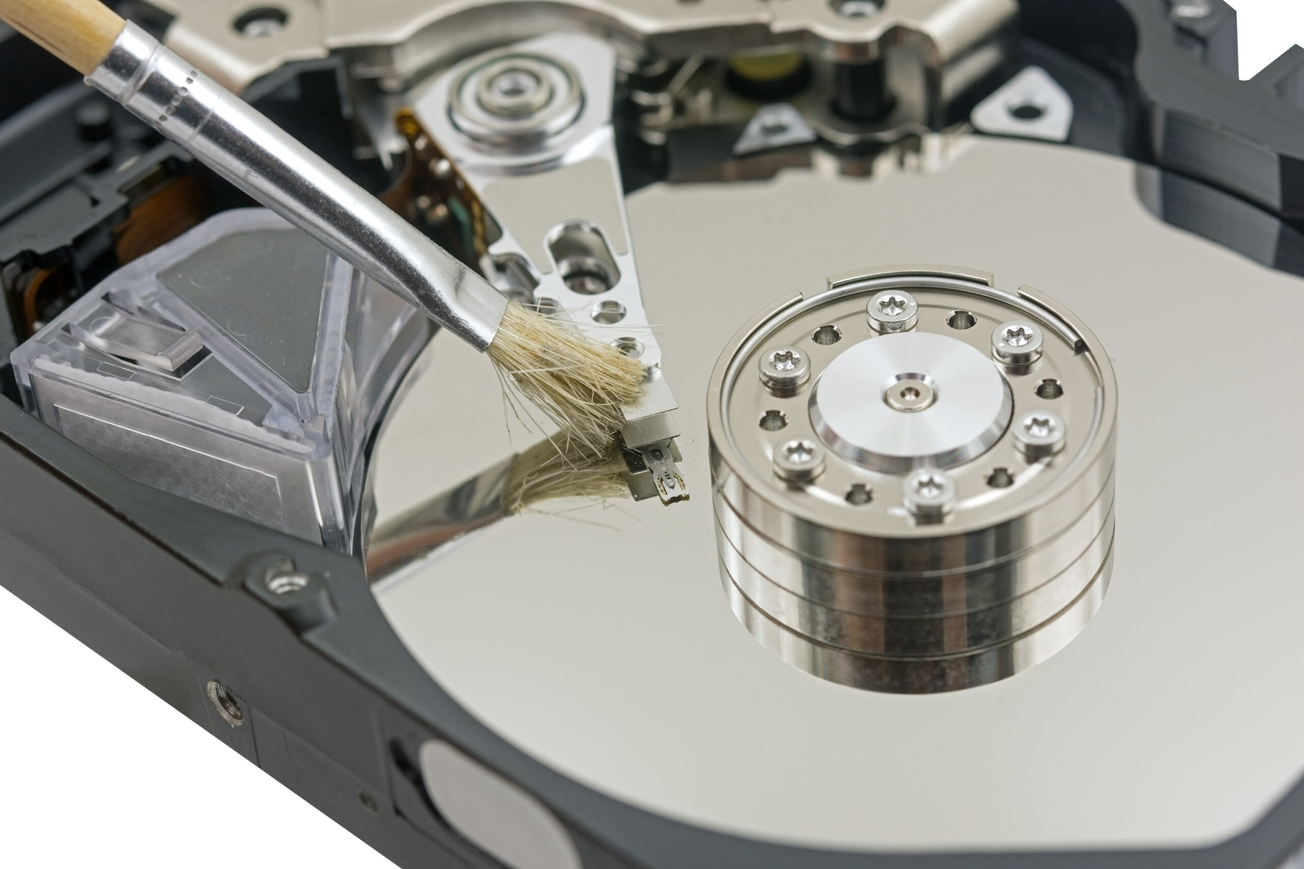 cleaning a hard drive before its data eradication process