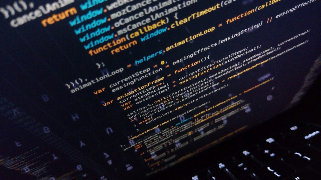 computer screen with code