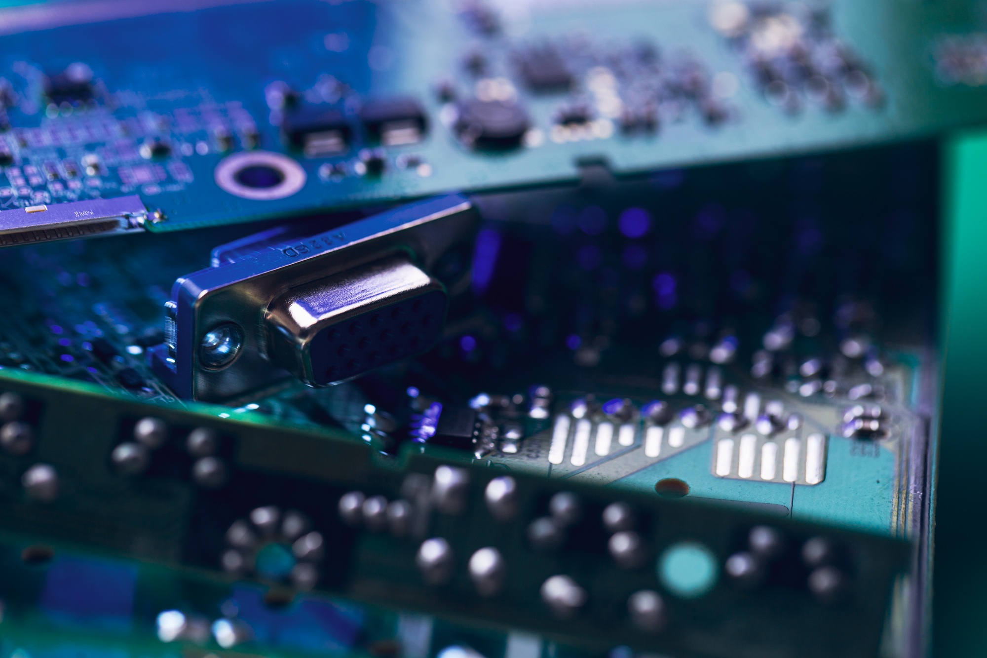 close-up of electronic circuit board